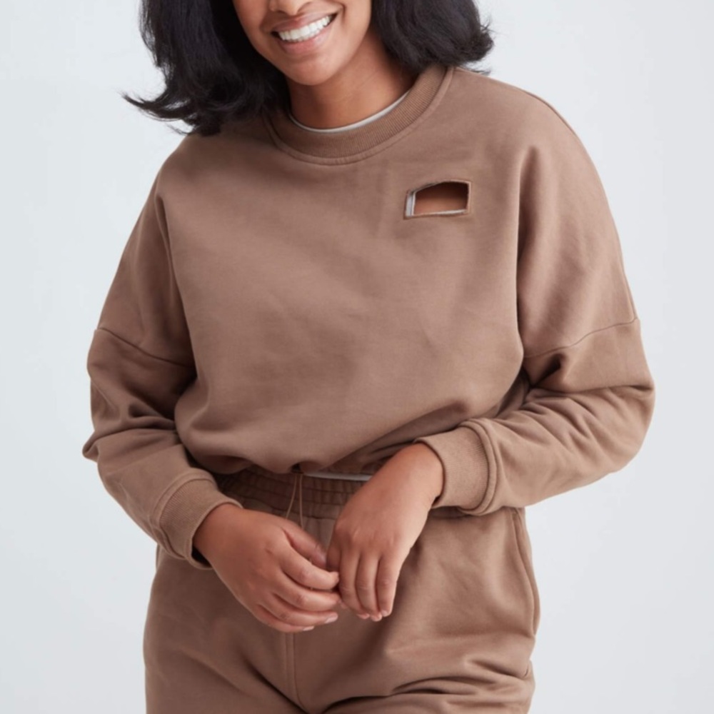 Salone Monet Window Sweater Brown‎ Crop